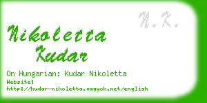 nikoletta kudar business card